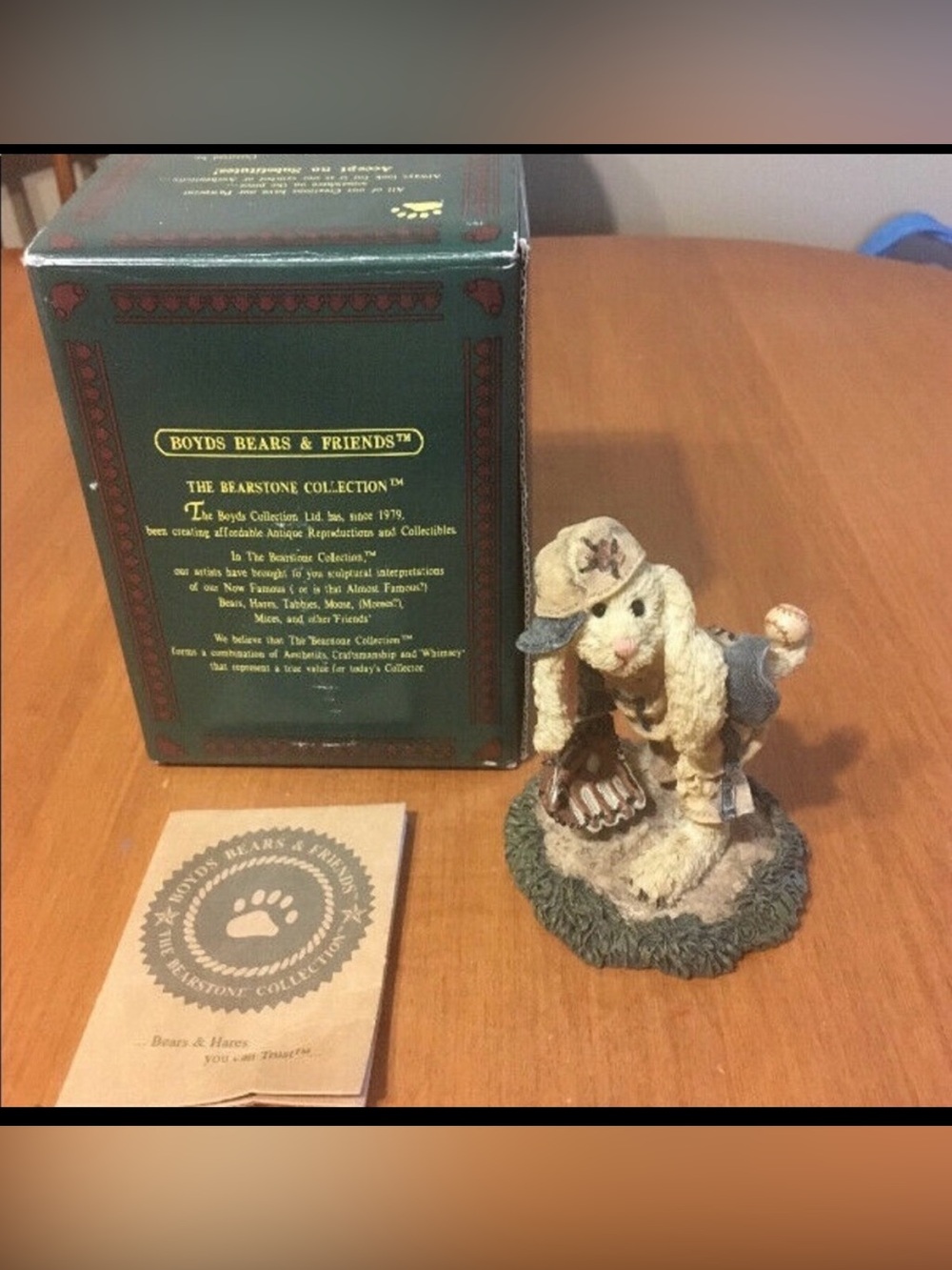 BOYD’S BEARS Lefty on the Mound Baseball figurine collectable rabbit bunny